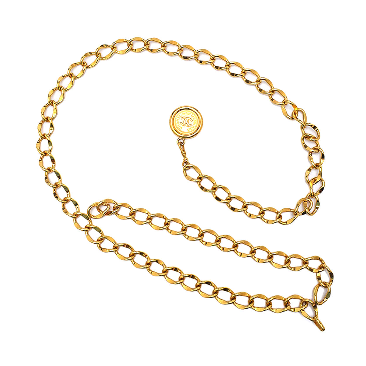 Chanel - Gold Tone Chain w Vintage Madallion Belt